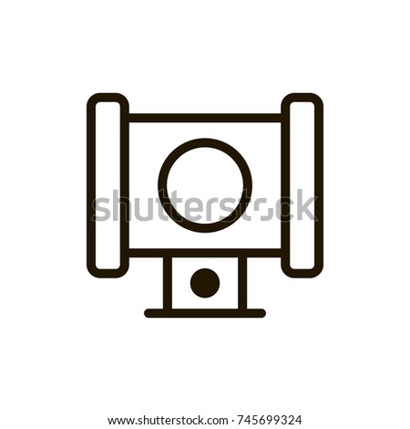 Game console flat icon. Single high quality outline symbol of control for web design or mobile app. Thin line signs of game for design logo, visit card, etc. Outline pictogram of arcade