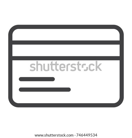 Credit Card line icon, web and mobile, pay sign vector graphics, a linear pattern on a white background, eps 10.