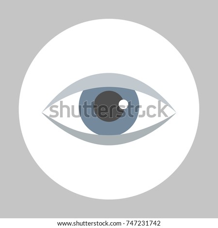 Healthy eye icon. Flat illustration of a blue eye. Vector 