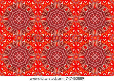 Tender seamless pattern with flowers. Raster floral illustration in vintage style. Gentle, spring floral on red, pink and neutral colors. Raster illustration.