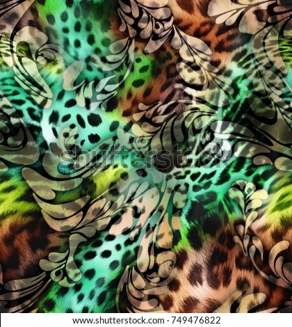Leopard and colors pattern