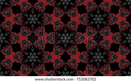 Seamless pattern with red and black color, texture with star