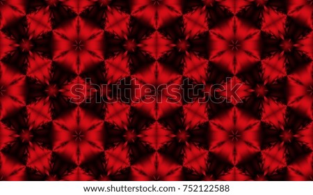 Seamless pattern with black and red color, ornament with star