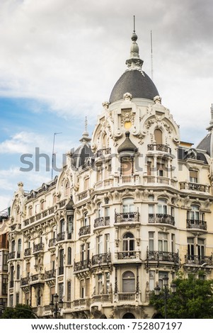 Beautiful Baroque architecture in Madrid, Spain.