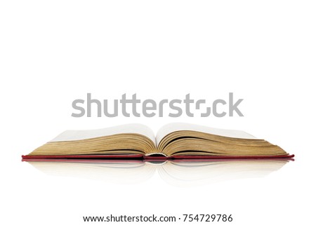 Open book isolated over white background