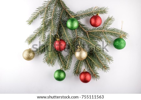 Christmas composition on a light background