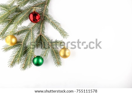 Christmas composition on a light background