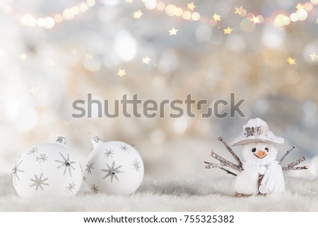 Christmas decoration on wooden background, lots of copy space for your product or text.