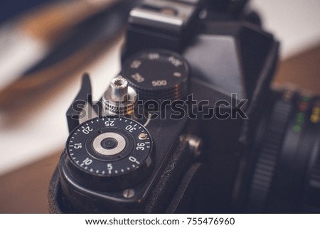 Retro camera, selective focus,macro