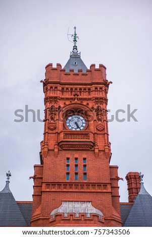 Pier head Building, Cardiff Bay, Cardiff Wales 
The Victorian red brick Pier head Building at Cardiff Bay.