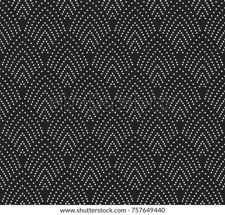 Vector Vintage Art Deco Seamless Pattern. Wavy texture with circles. Retro stylish background.