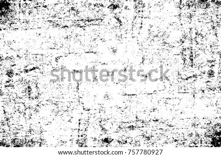 Grunge black and white seamless pattern. Monochrome abstract texture. Background of cracks, scuffs, chips, stains, ink spots, lines. Dark design background surface. Gray printing element