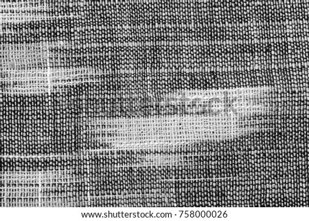 Texture of handmade Thai silk and cotton,black and white