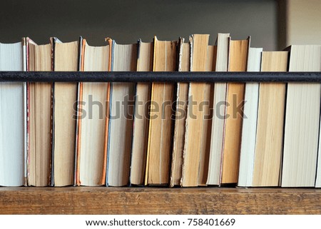 bookshelf in light colors