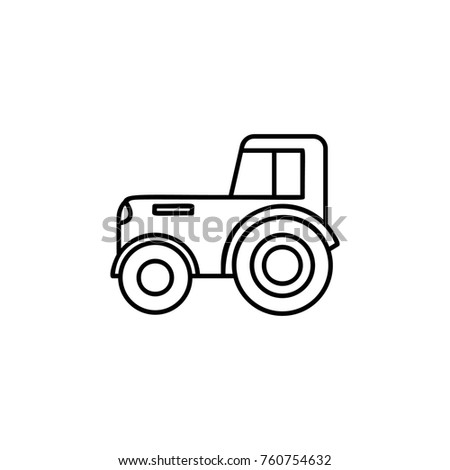 Tractor line icon on white background