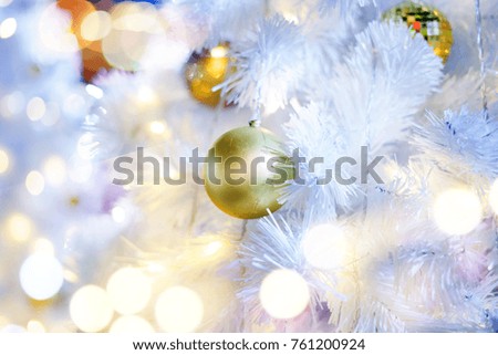 Decorated Christmas on blurred and bokeh background
