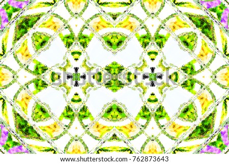 Colorful symmetrical horizontal pattern for textile, tiles and design