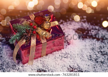 Red gift on christmas