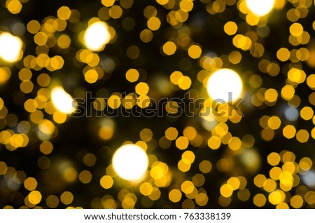 Beautiful golden yellow bokeh, abstract background.
