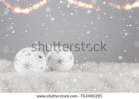 Christmas decoration on wooden background, lots of copy space for your product or text.