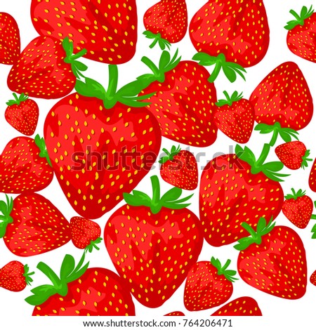 Fruits strawberries seamless patterns vector
