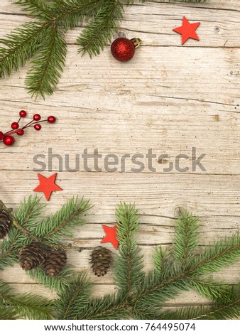different Christmas backgrounds on wood with different christmas decoration