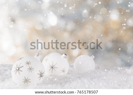 Christmas decoration with blurred background, lots of copy space for your product or text.