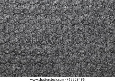  Grey knitting pattern  Close up Top view 