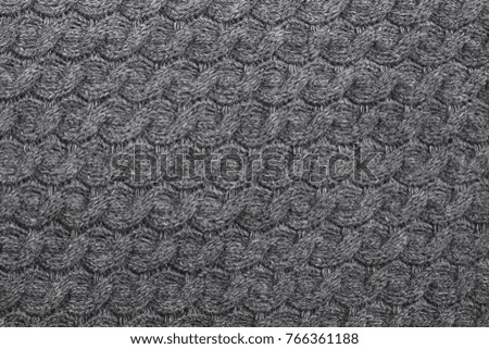 Grey knitting pattern  background texture or Fabric backdrop