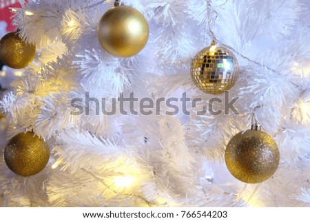 White Christmas Tree and Gold Ball