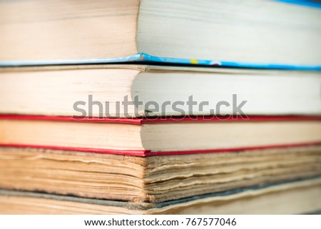 Books stacked on the table