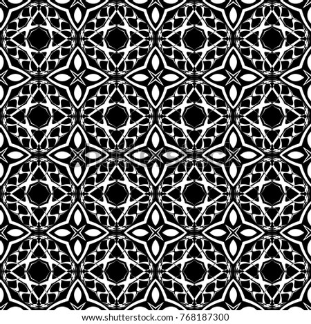 Abstract seamless pattern of black and white color for wallpapers and background.