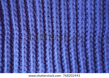 Vertical wales of handmade violet rib knit fabric