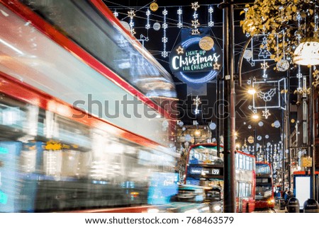 Oxford street in Christmas time, London, UK