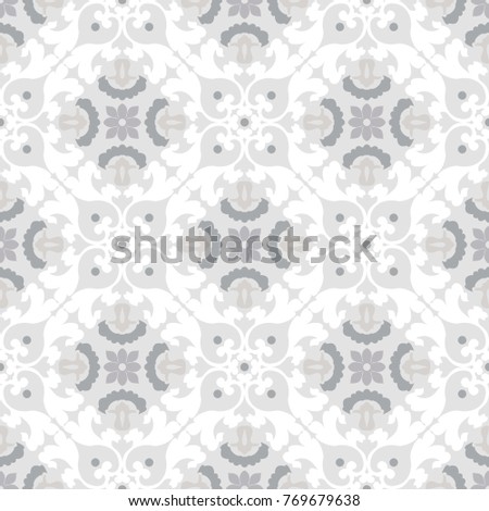 Traditional ornate decorative tiled pattern. Ornamental seamless background. Arabic retro wallpaper. Vector illustration