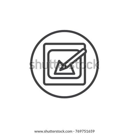 Edit picture line icon, outline vector sign, linear style pictogram isolated on white. Symbol, logo illustration. Editable stroke