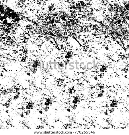Seamless black and white monochrome background. Grunge vintage pattern with spots of ink lines for printing