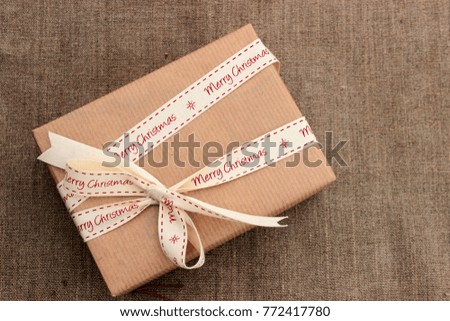 Happy winter holiday theme. Cute christmas gift. Vintage concept for Xmas presents geeving