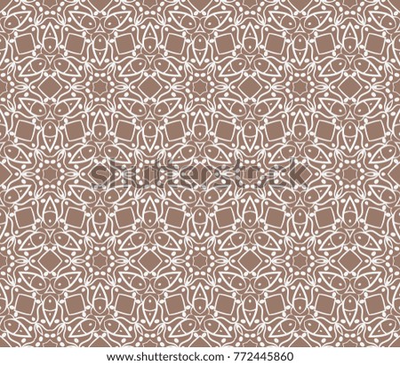 Beautiful fashion seamless pattern with geometric flower lace ornament.  illustration