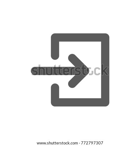 Login icon in flat style on white background vector illustration