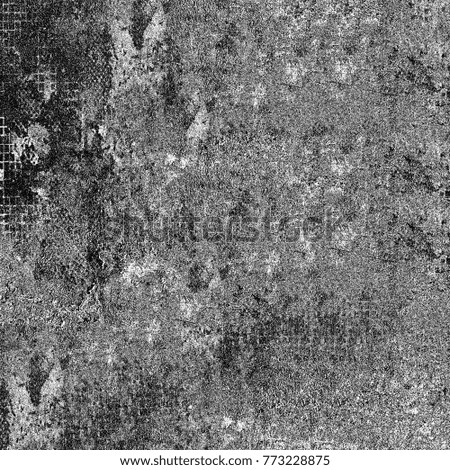 Texture black and white grunge. Monochrome pattern of cracks, stains, scuffs, chips, dust, dots, of ink. Urban style texture for printing on posters, business cards, cover, labels mock-up, layout