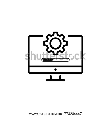 computer update system icon vector