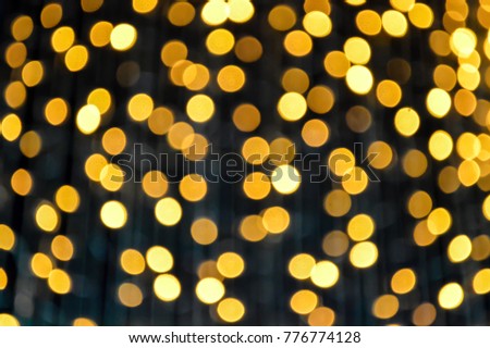 Focus small LED, bulb yellow light with blur and bokeh background