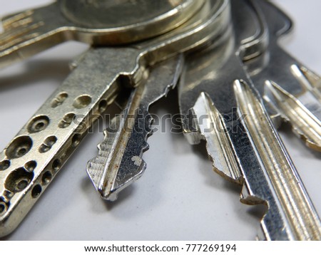 bunch of keys, isolated