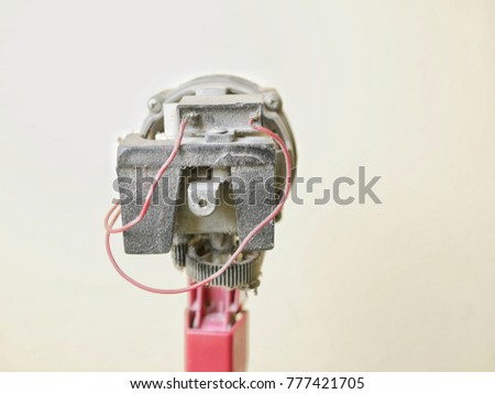 Close up dust on motor of electric fan, Maintenance electric fan