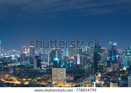 Beautiful Bangkok urban city skyline.