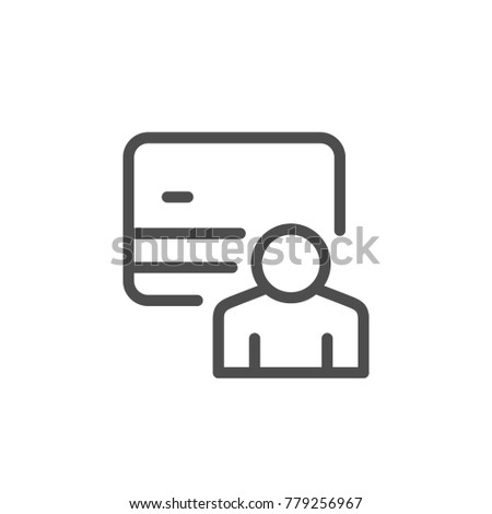 Credit card holder line icon