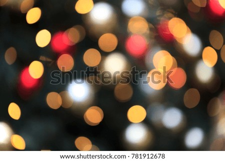 Colorful out of focus Christmas tree lights blurred