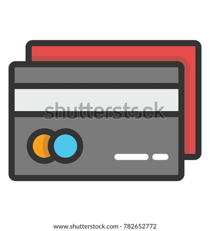 Bank atm card or debit card flat design icon