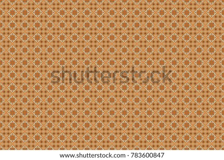 Colorful texture. Beige, orange and brown background. Geometric background with rhombus, dots and nodes. Raster seamless pattern. Seamless geometric pattern. Abstract geometric pattern.